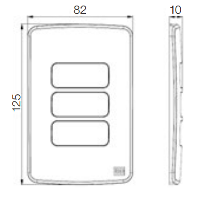 Placa 4x2 de 3 Posições + Suporte - Composé