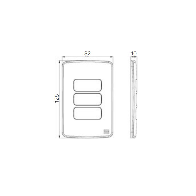 Placa 4x2 de 3 Posições + Suporte - Composé