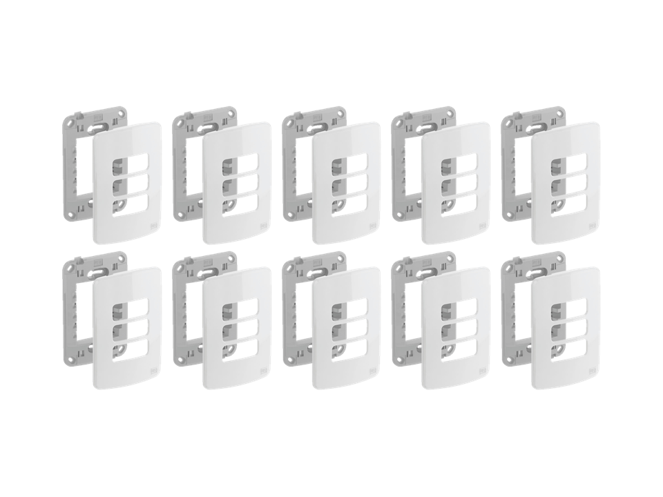 kit 10 placa 4x2 de 3 posicao suporte compose weg