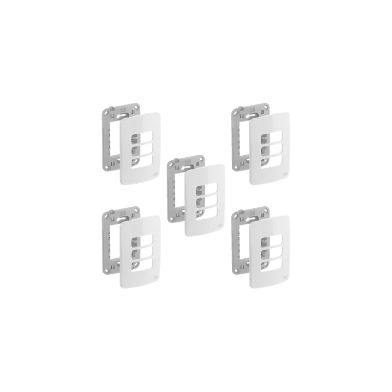 kit 5 placa 4x2 de 3 posicao suporte compose weg