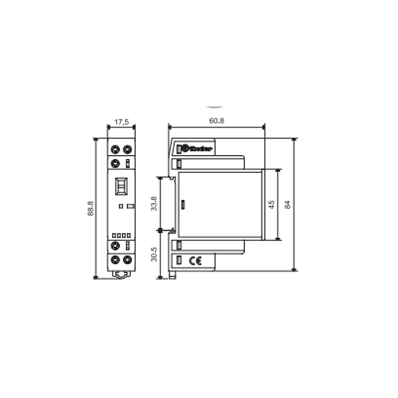 Contator Modular Série 22 Finder 22.32.0.012.4320 25A -12V 2 Contatos
