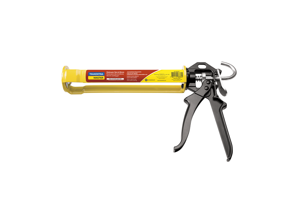 pistola para tubo de silicone 280 ml tramontina master com chapas em aco 43199002