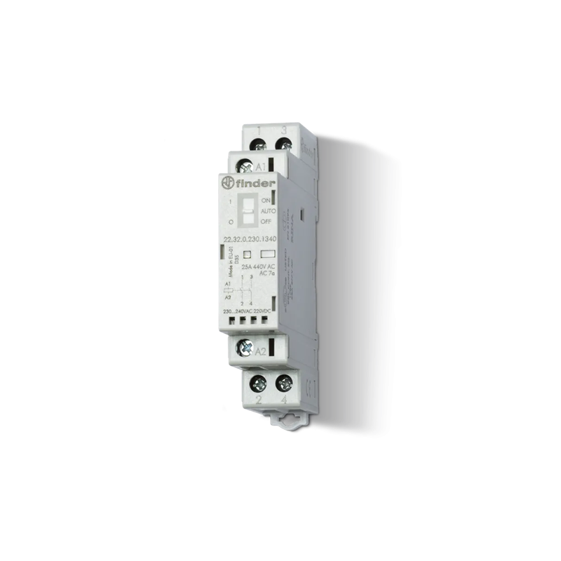 Contator Modular Série 22 Finder 22.32.0.012.4320 25A -12V 2 Contatos