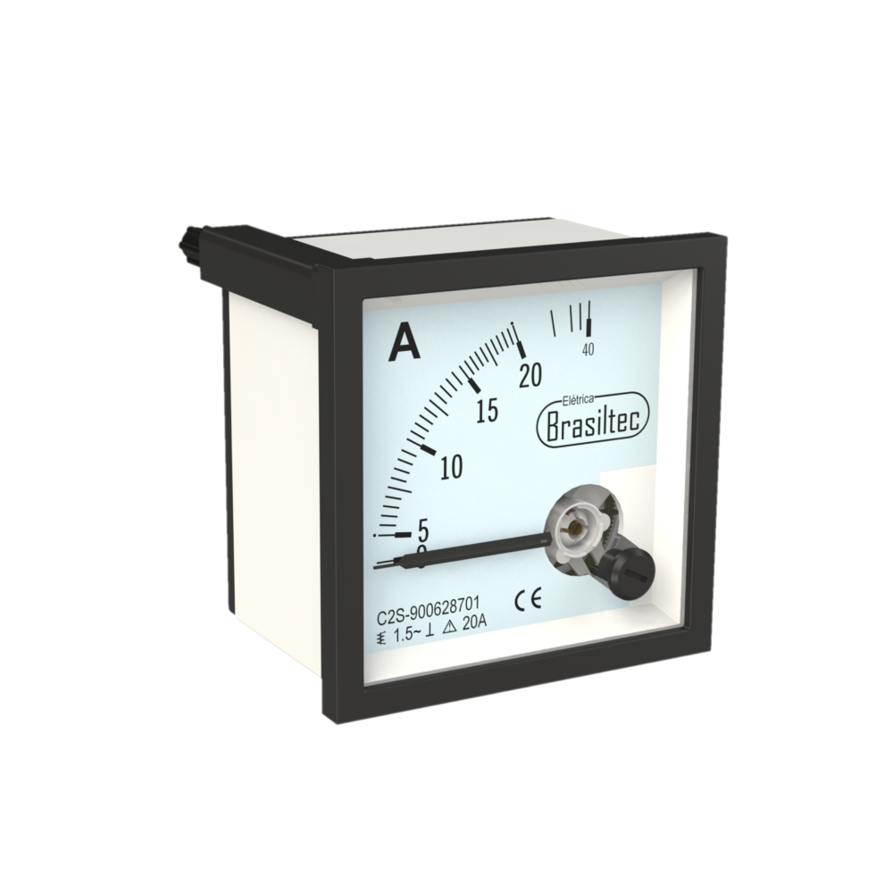 amperimetro 72x72 conexao direta 20a