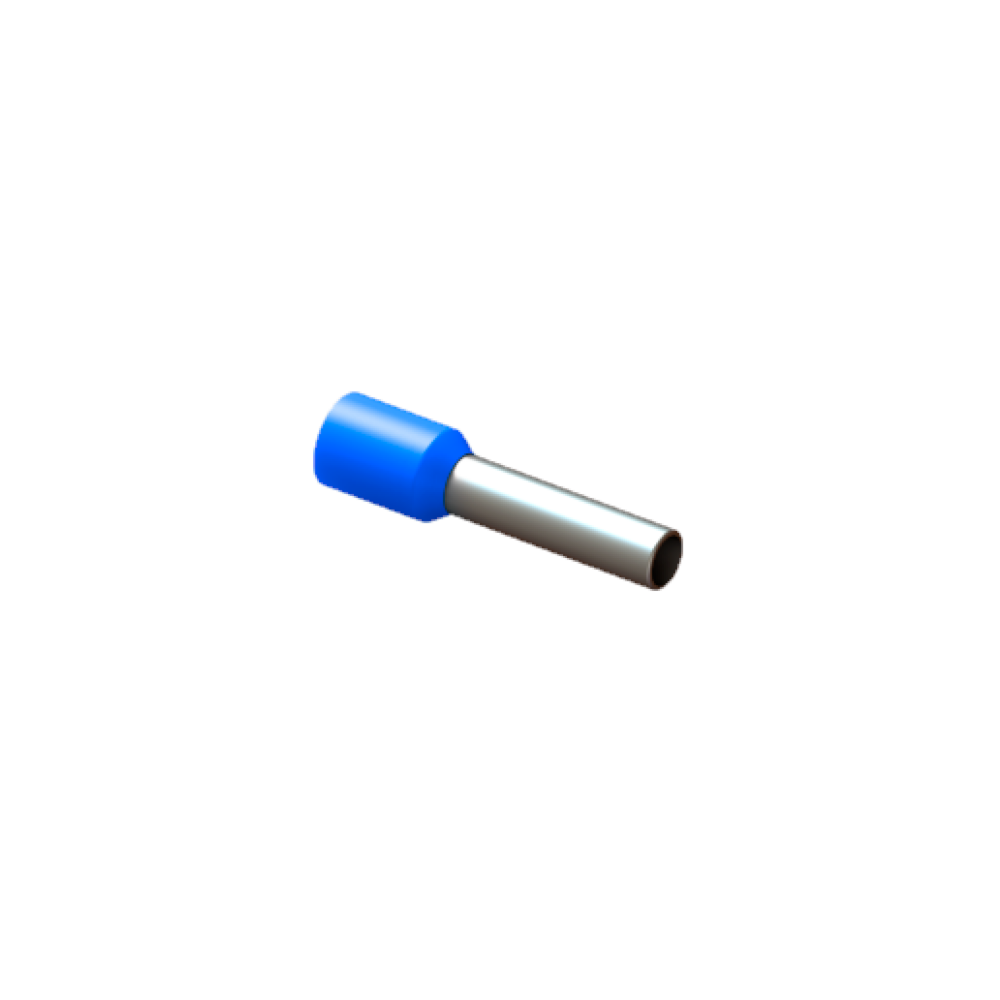 terminal pre isolado pino tubular magnet awg 6 16mm azul