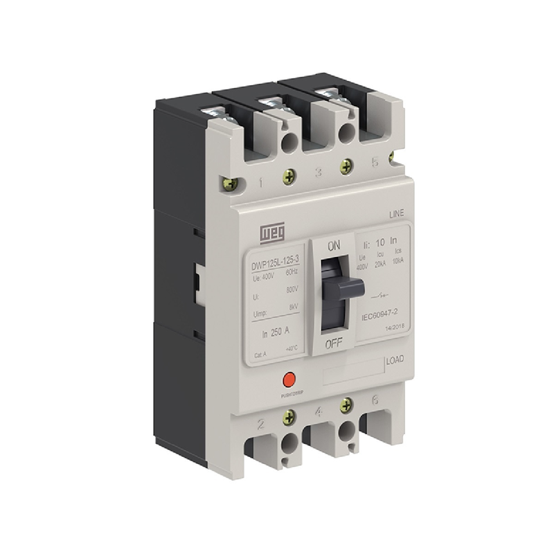 Disjuntor Caixa Moldada DWP125L Tripolar WEG DWP125L-70-3 70A